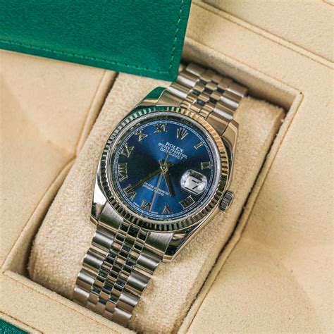 rolex date blu anno 1998|Rolex Datejust 36 16234 Blue Roman Year 1998 .